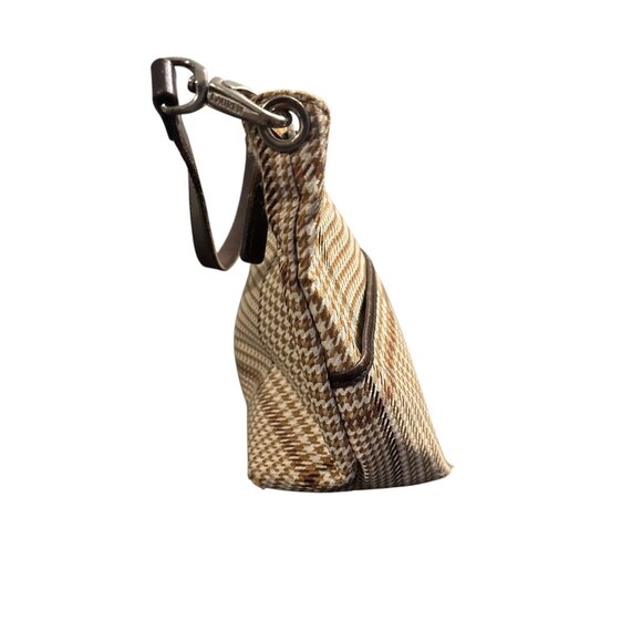 Lauren Ralph Lauren Shoulder Bag – Houndstooth Plaid Fabric & Leather Trim - Picture 5 of 12